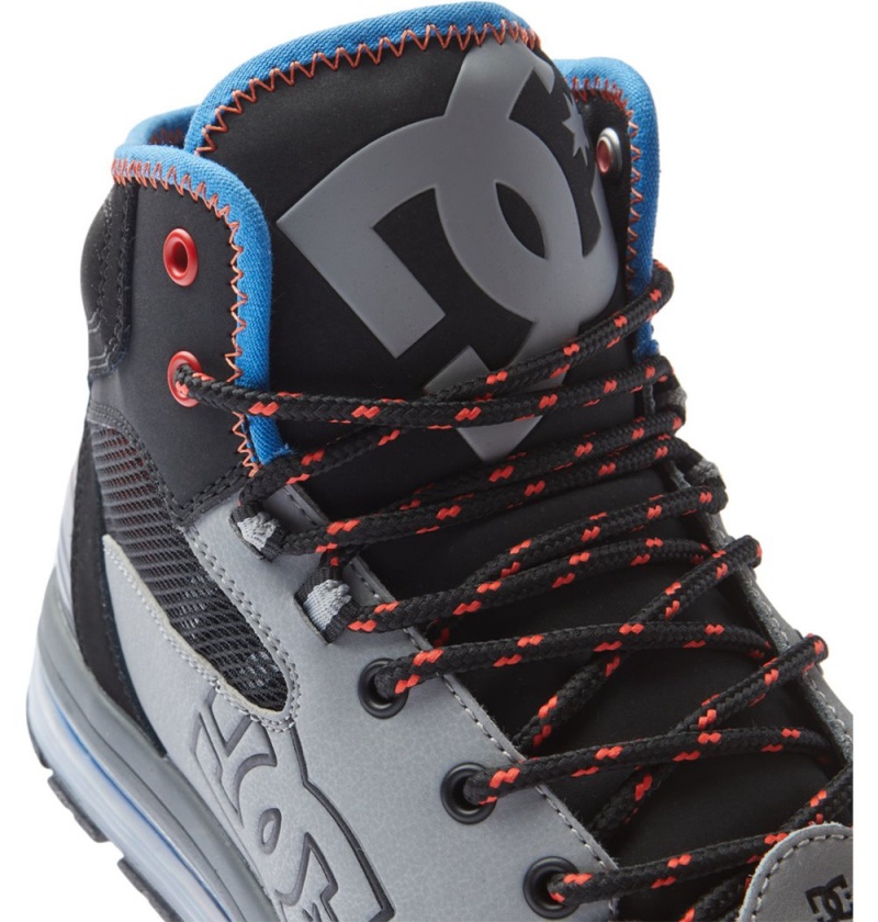 Men's DC Versatile HI High-Top Water-Resistant Winter Boots Grey Blue | UK 13907YETM