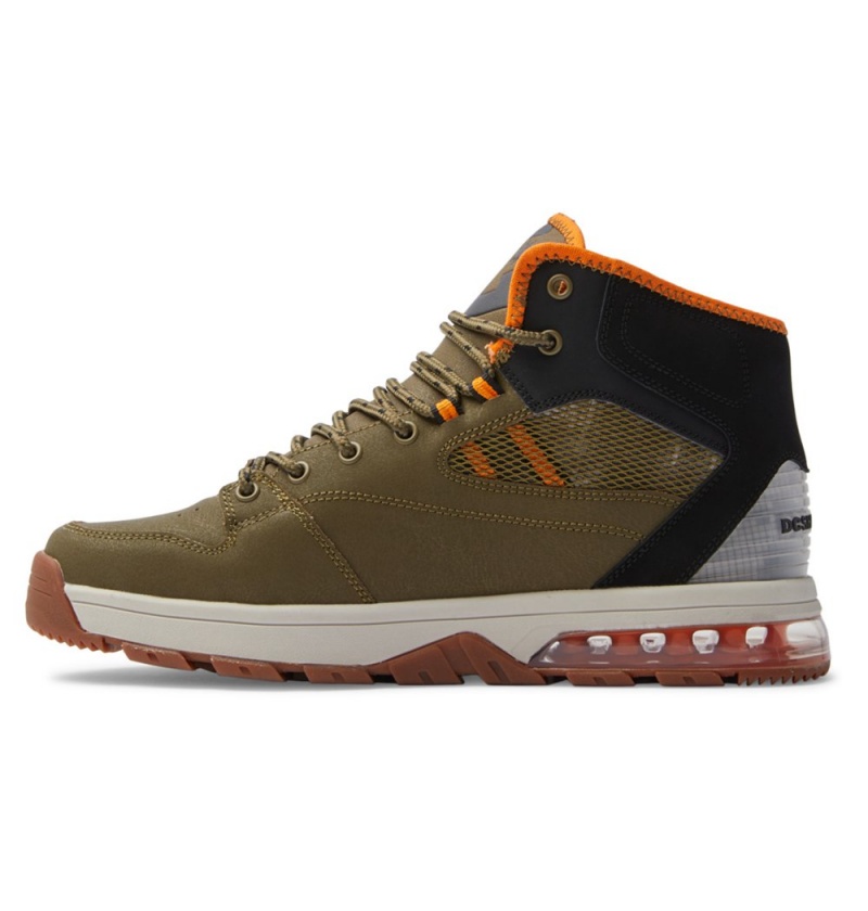 Men's DC Versatile HI High-Top Water-Resistant Winter Boots Olive Black | UK 30459PNAS