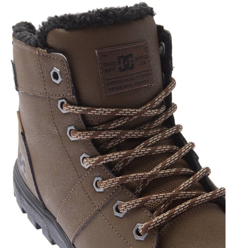 Men's DC Woodland Snowboard Boots Dark Chocolate | UK 96183KXMN