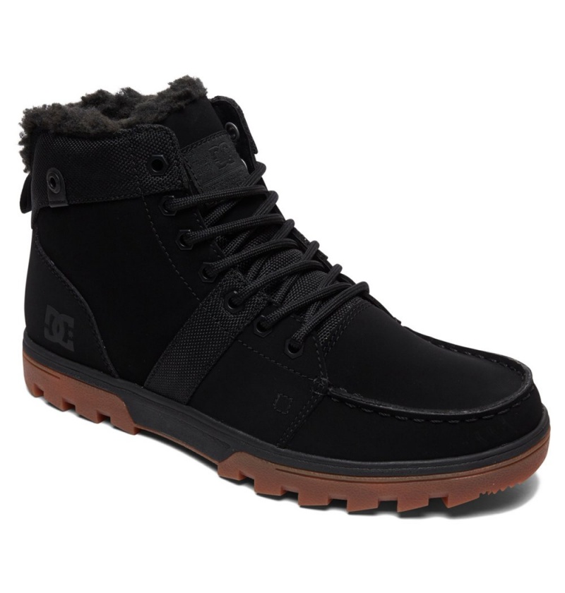 Men's DC Woodland Winter Boots Black | UK 86903PTJK