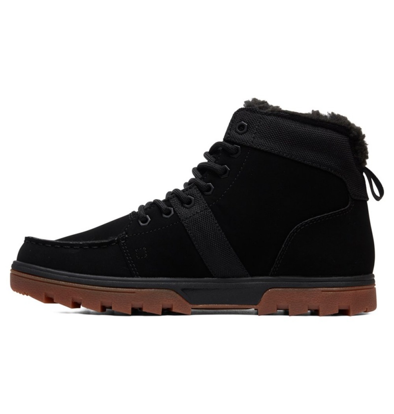 Men's DC Woodland Winter Boots Black | UK 86903PTJK