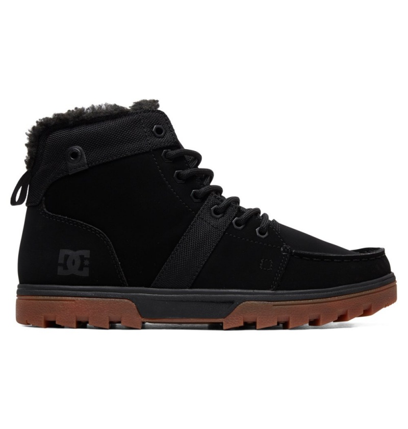 Men\'s DC Woodland Winter Boots Black | UK 86903PTJK