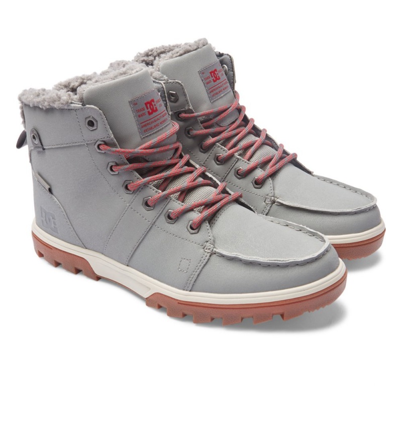 Men's DC Woodland Winter Boots Grey | UK 61854GTXA