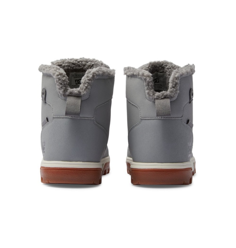 Men's DC Woodland Winter Boots Grey | UK 61854GTXA