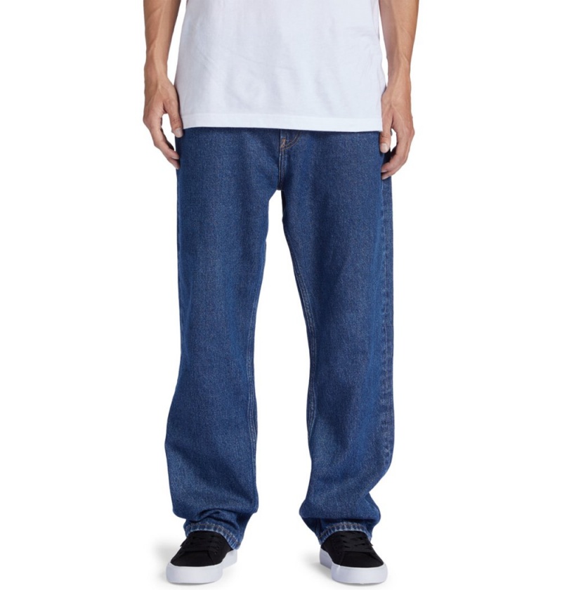 Men's DC Worker Relaxed Fit Jeans Indigo | UK 01398DKOA