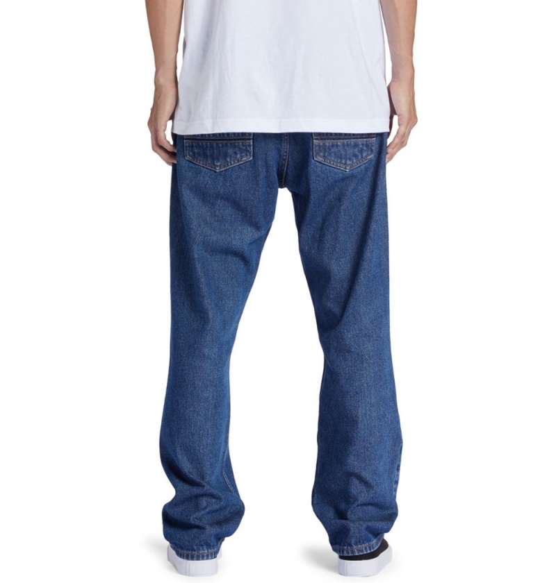 Men's DC Worker Relaxed Fit Jeans Indigo | UK 01398DKOA