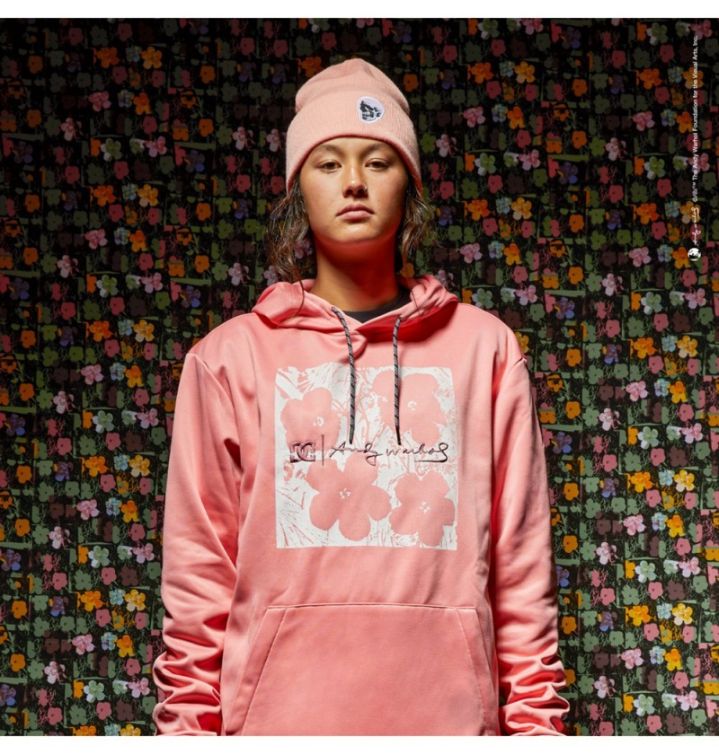 Women's DC Andy Warhol x Shoes Snowstar Hoodies Pink | UK 40785OEKI