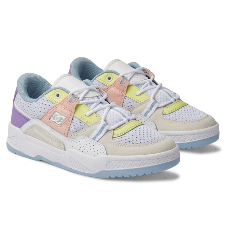 Women's DC Construct Sneakers White Multicolor | UK 47980QYIL