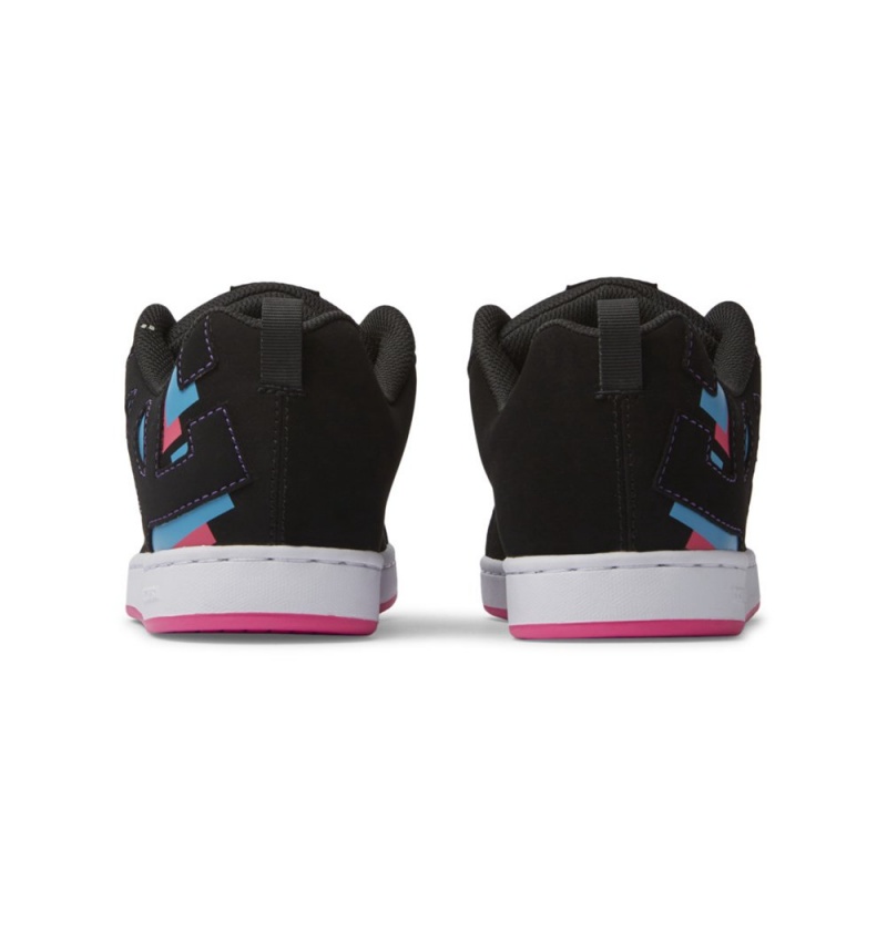 Women's DC Court Graffik Sneakers Black Blue Pink | UK 08796PKXG