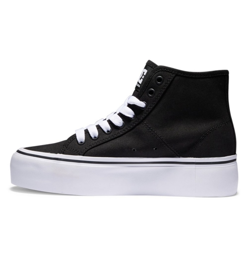 Women's DC Manual Hi Platform High-Top Sneakers Black White | UK 20179LPGY