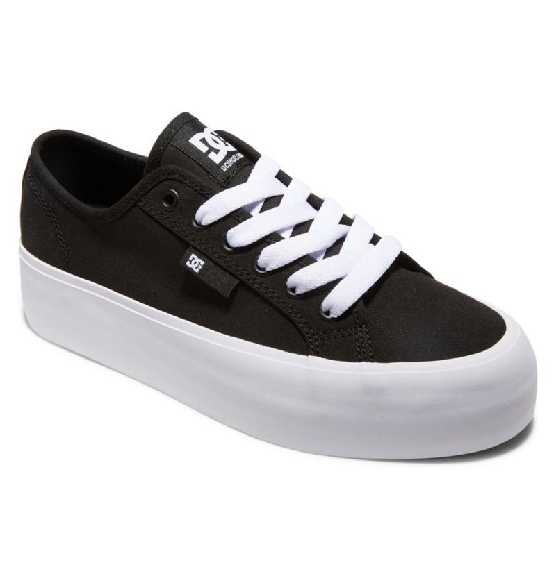 Women's DC Manual Platform Sneakers Black White | UK 23564DYUX