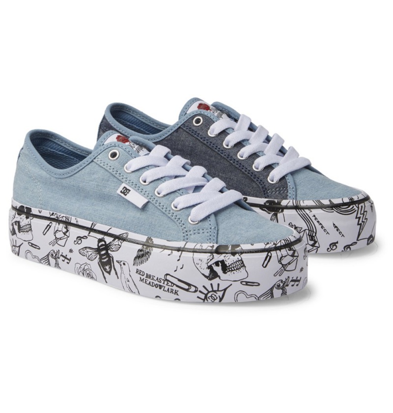 Women's DC Manual Platform Sneakers Dark Blue | UK 31729PXJC