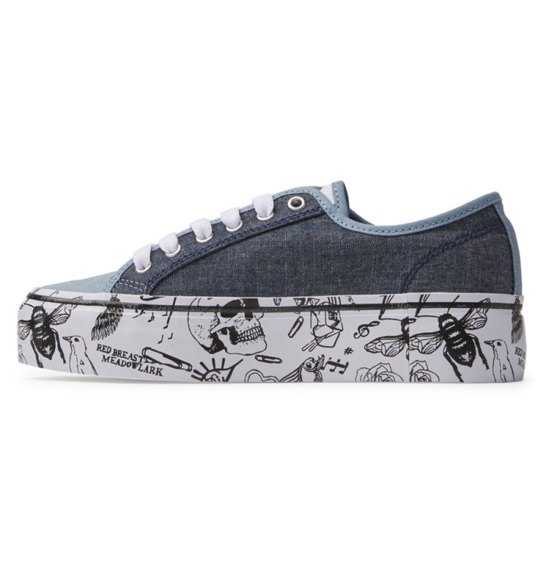 Women's DC Manual Platform Sneakers Dark Blue | UK 31729PXJC